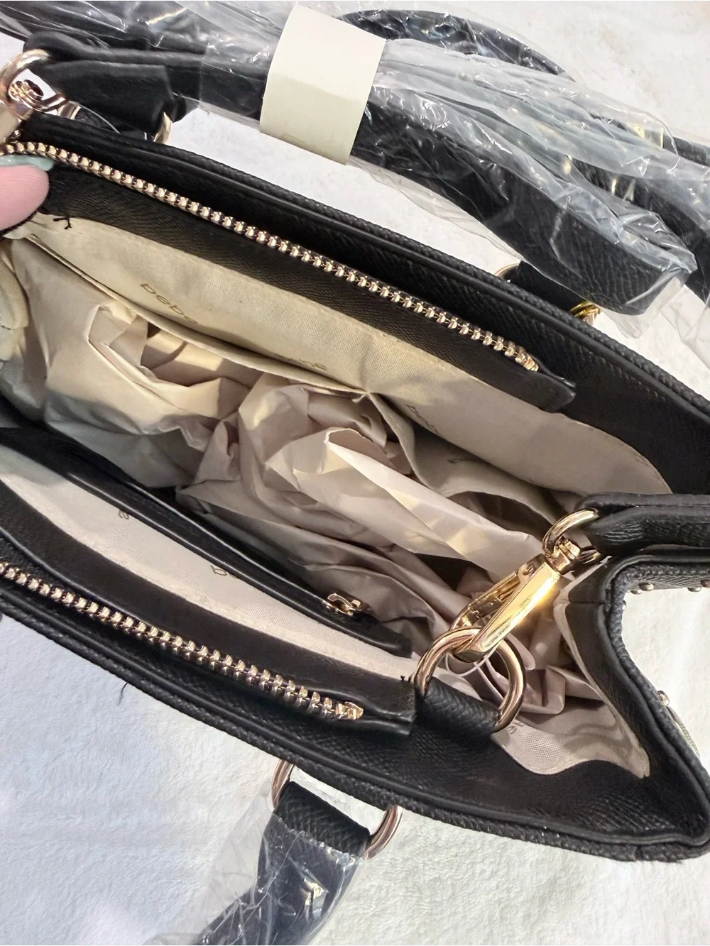 bebe Black Studded Mini Satchel